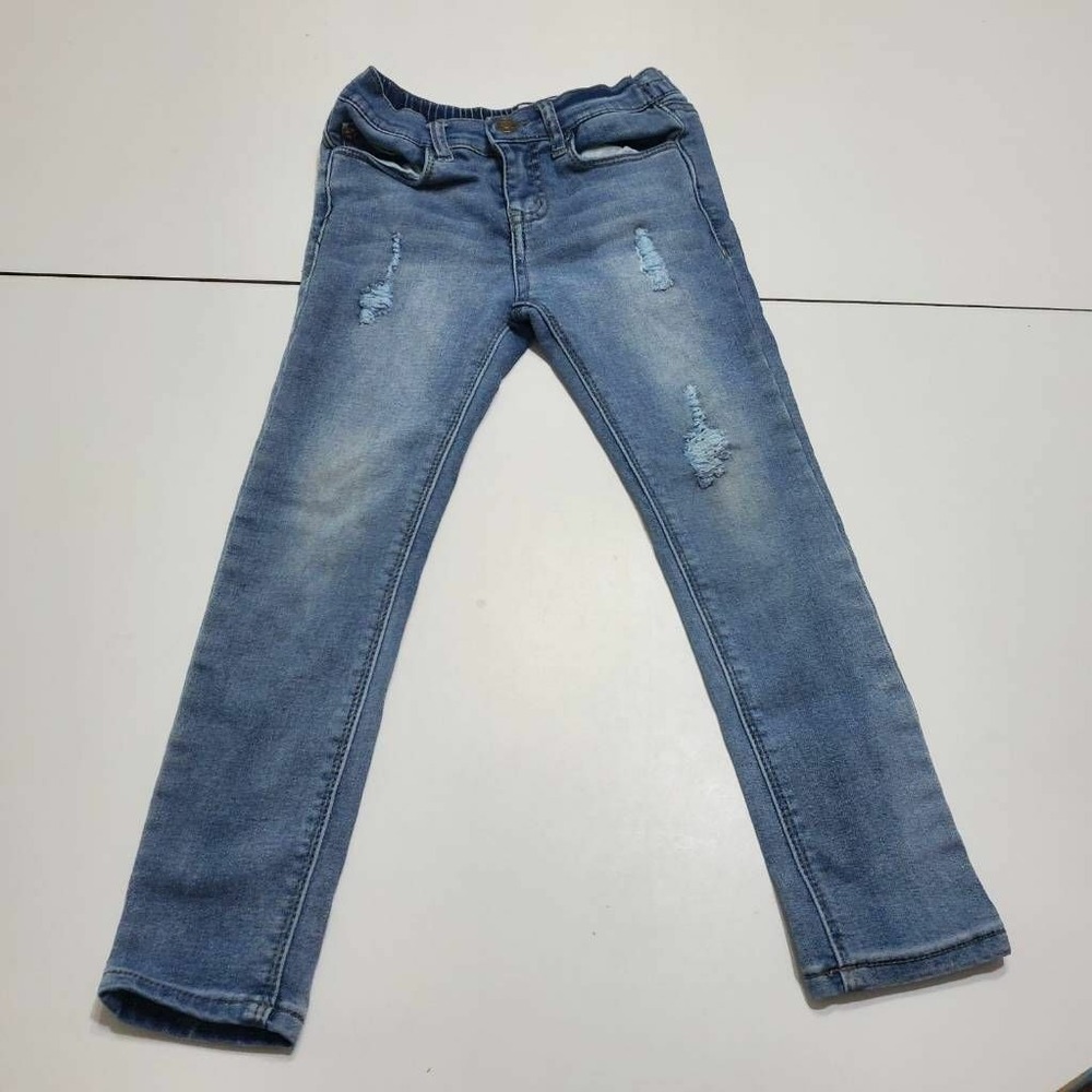 Hudson Girls CPSIA Skinny Jeans Blue Stretch Distressed Medium Wash Denim 5